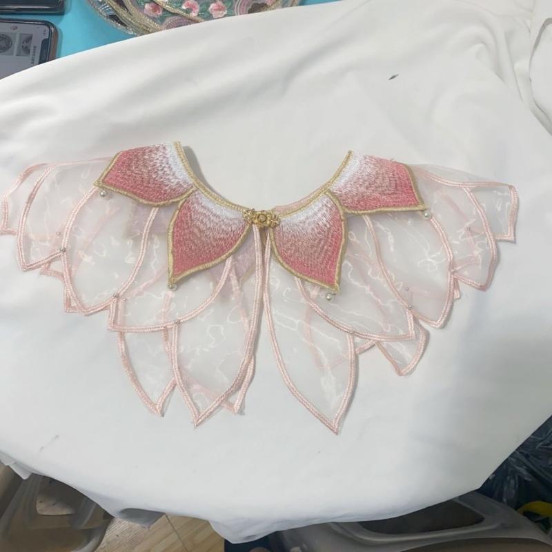樂天商城 - ワンピース 子供 女の子 漢服 民族衣装 チャイナドレス ケープ ショール 刺繍 ピンク 蓮 親子ペア リンクコーデ お揃い キッズ 発表会 七五三 お出かけ 春夏 涼しい かわいい 高級感 伝統的 二層 チュール シフォン
