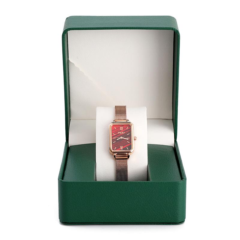 腕時計ケース メンズ レディース 収納ボックス 高級感 PUレザー 合皮 スクエア フリップ式 ジュエリー アクセサリー ウォッチ コンパクト ギフト 梱包 小物入れ 持ち運び 普段使い ブラック グリーン オレンジ