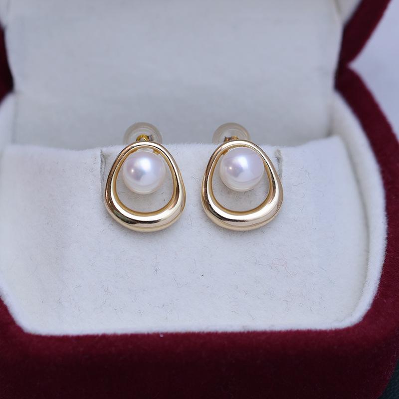Pink - ピアス レディース 淡水パール 6-7mm 真円 高光沢 S925シルバー パール シンプル 普段使い フォーマル 冠婚葬祭 清楚 上品 春夏 アクセサリー ジュエリー かわいい 高級感 白 ゴールド