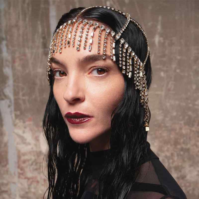 ヘアアクセサリー レディース 髪飾り ヘッドドレス ヘアチェーン ラインストーン ...