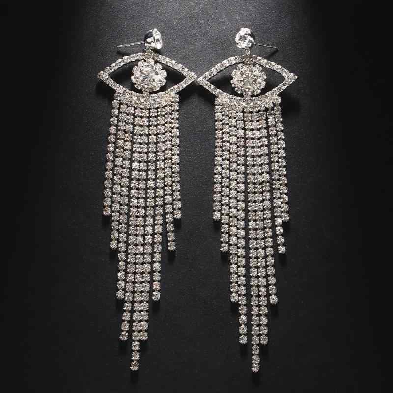 ピアス レディース エビルアイ イブルアイ 揺れる ロング タッセル ジルコニア ラインストーン シルバー ゴールド 電気メッキ加工 幾何学 華やか 上品 通勤 普段使い パーティー 秋冬 耳飾り アクセサリー ジュエリー