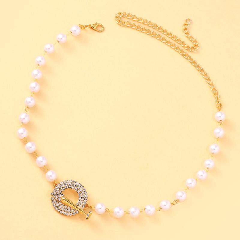 ネックレス レディース パール マンテル チョーカー 鎖骨チェーン ラインストーン 幾何学 電気メッキ加工 ヴィンテージ風風 アンティーク調 通勤 オフィスカジュアル 普段使い シルバー ゴールド 高級感 ラウンド ジュエリー