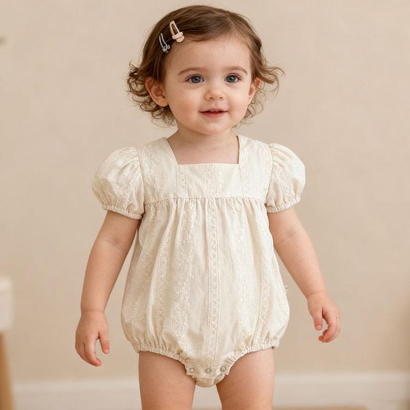 ロンパース 男の子 女の子 ベビー 新生児 乳児 春夏 綿 コットン 半袖 カバーオール 刺繍 股下スナップボタン 前開き 通気性 吸汗 速乾 柔らかい 肌着 部屋着 お出かけ かわいい 幼児 快適 涼しい 薄手 子供服