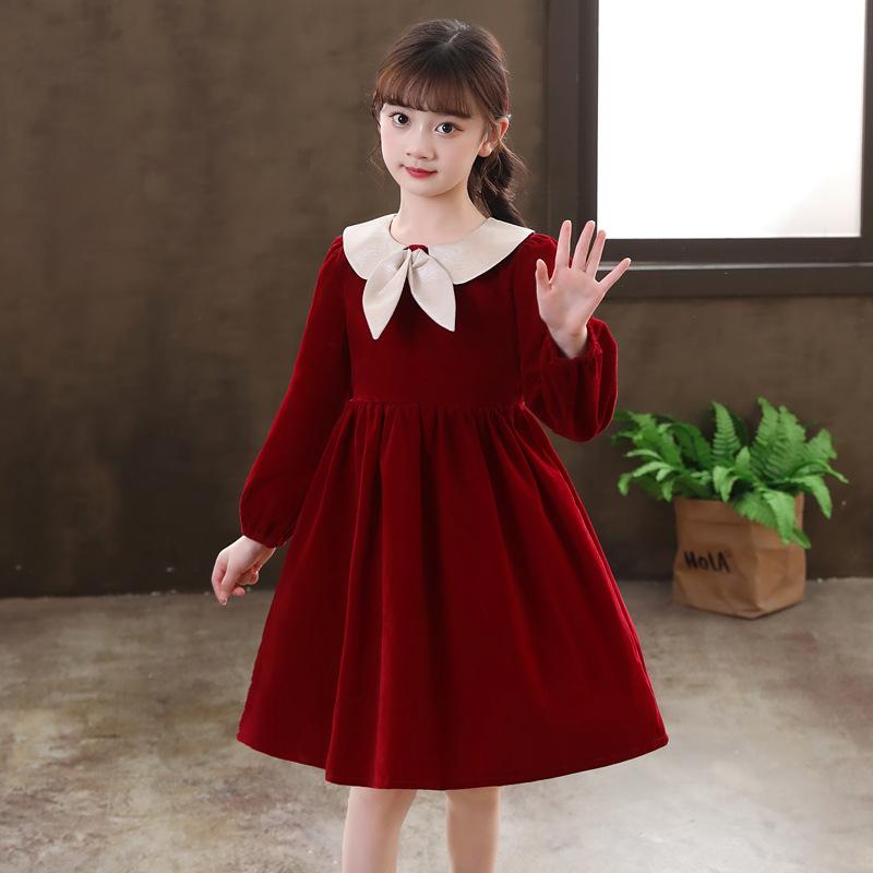 楽天市場】ベロア ワンピース 赤（ワンピース｜キッズファッション