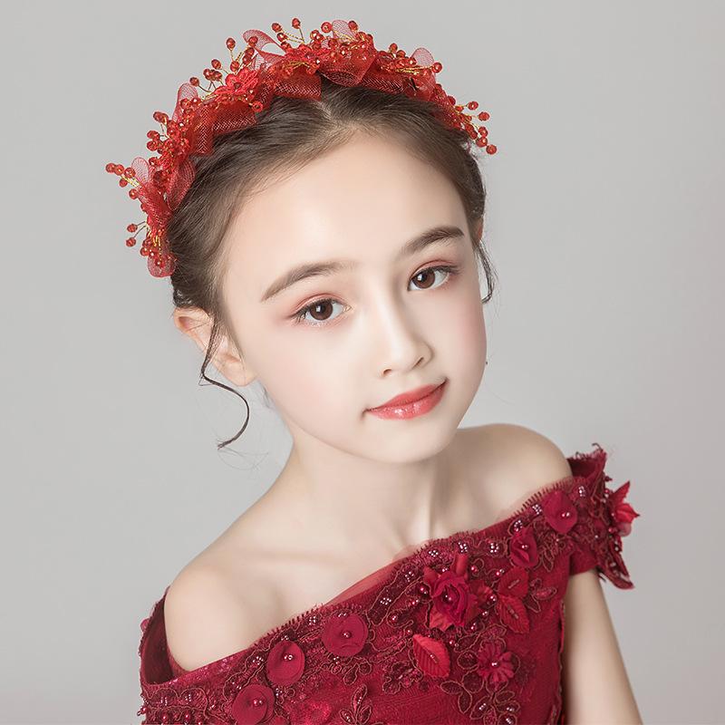 ・スタイル: 韓国・カテゴリ: カチューシャ、ヘアバンド・対象: キッズ・: 花・主な素材: パール・ディテール: ラインストーン、リボン、メッシュ・モチーフ: プリンセス、ブライダル・おすすめの用途: ウェディング、旅行・カラー: レッド、ホワイト