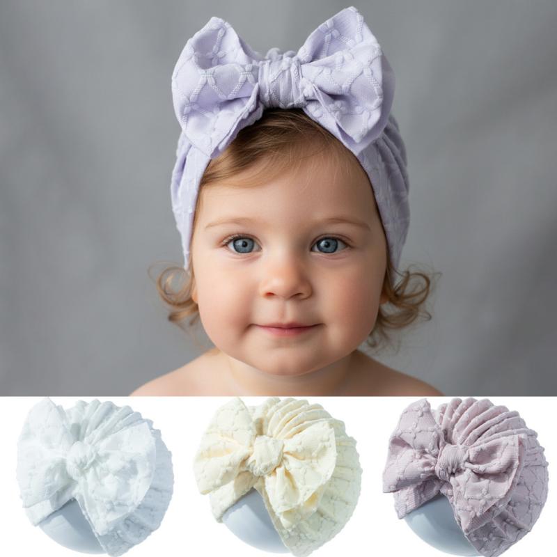 ベビー帽子 赤ちゃん 男の子 女の子 ビーニー キャップ ヘッドバンド リボン 花 無地 フラワー 柔らか..