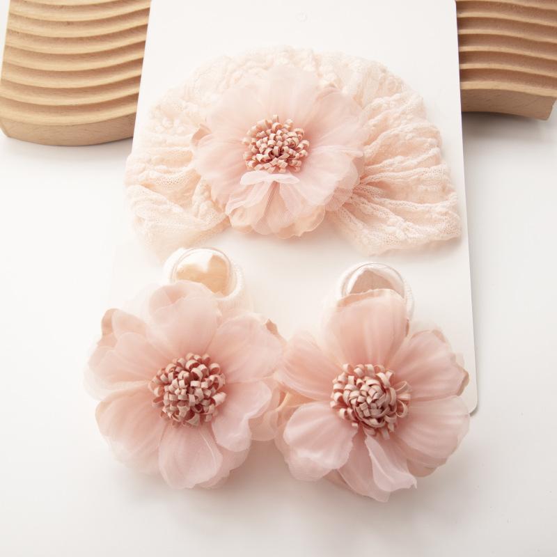 ベビー帽子 男の子 女の子 赤ちゃん ターバン 靴下 ヘアアクセサリー ヘアバンド セット 記念撮影 お食..