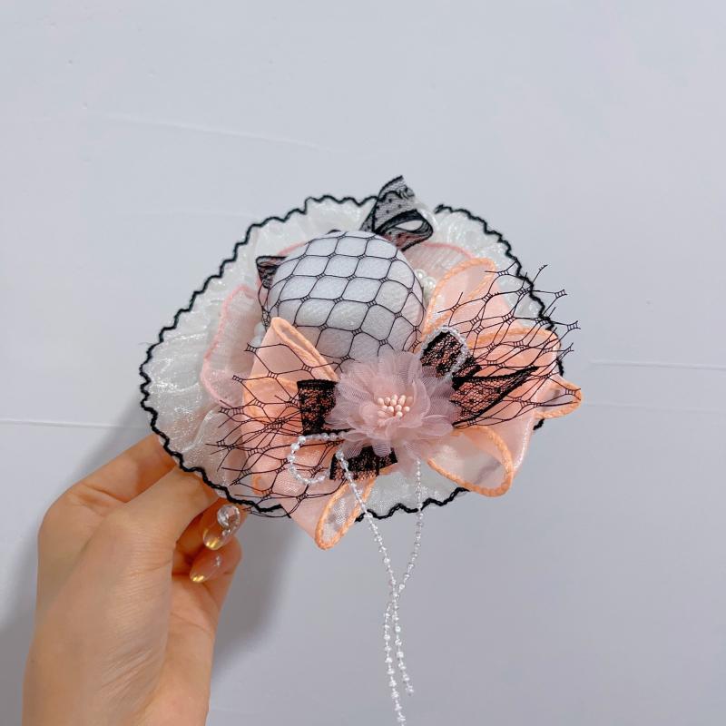 ヘアアクセサリー 女の子 キッズ 子供 髪飾り ヘアクリップ ミニハット ベール チュール リボン カメリ..