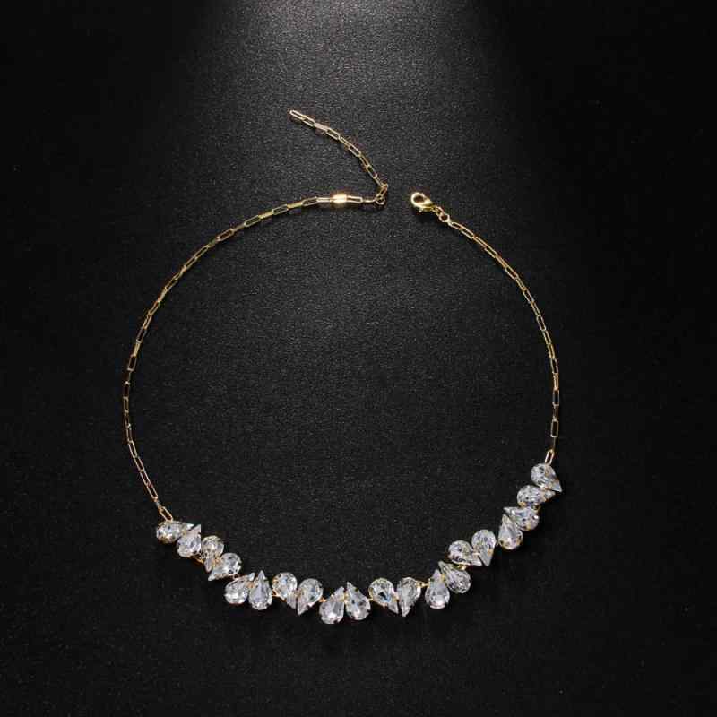 ネックレス レディース ハート モチーフ ラインストーン ジルコニア アクセサリー 電気メッキ加工 チョ..