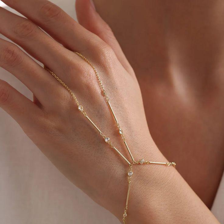 ブレスレット レディース フィンガーブレスレット リングブレスレット 腕輪 アクセサリー 幾何学 ライ..