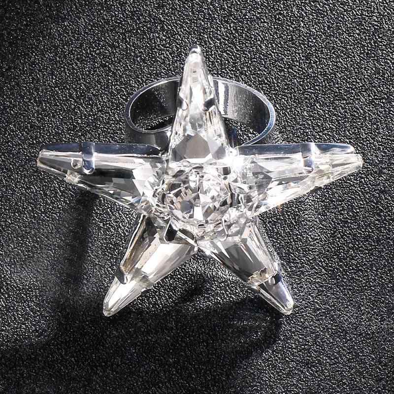 指輪 レディース アクセサリー ジュエリー スター 五角星 ジルコニア ラインストーン パヴェ ビジュー ..