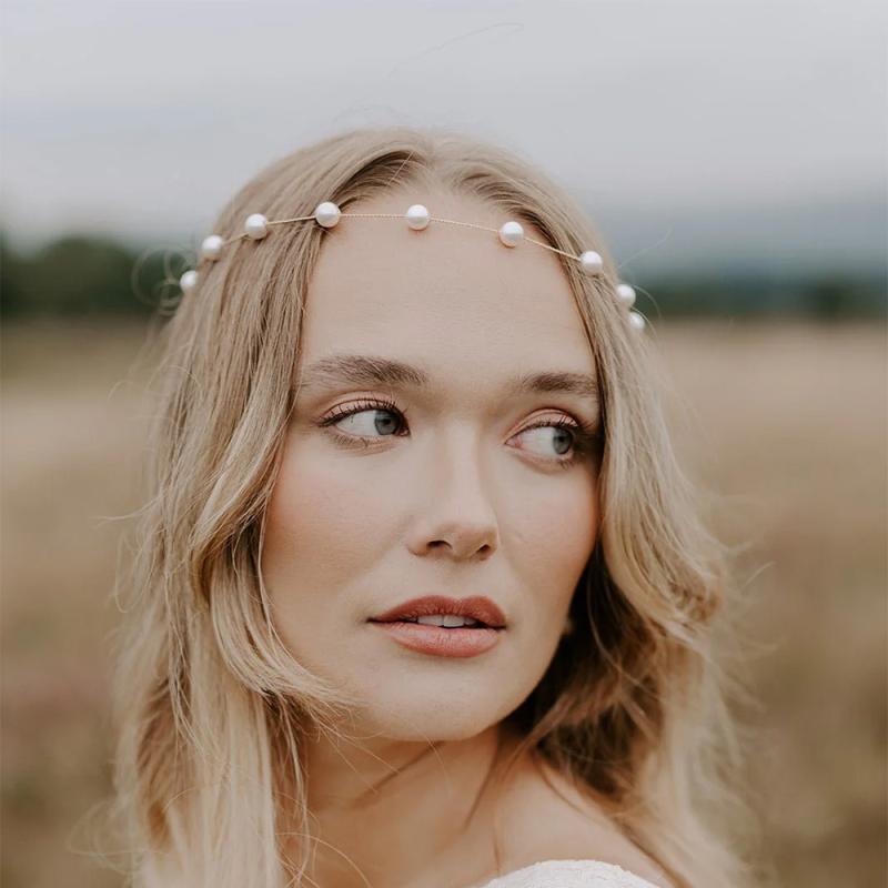 Hawaiian Jewelry - ヘアアクセサリー レディース 髪飾り チェーン ヘッドドレス パール パール ブライダル 結婚式 パーティー 電気メッキ加工 高級感 華やか 上品 エレガント ゴールド シルバー 春夏 シンプル 清楚 ジュエリー