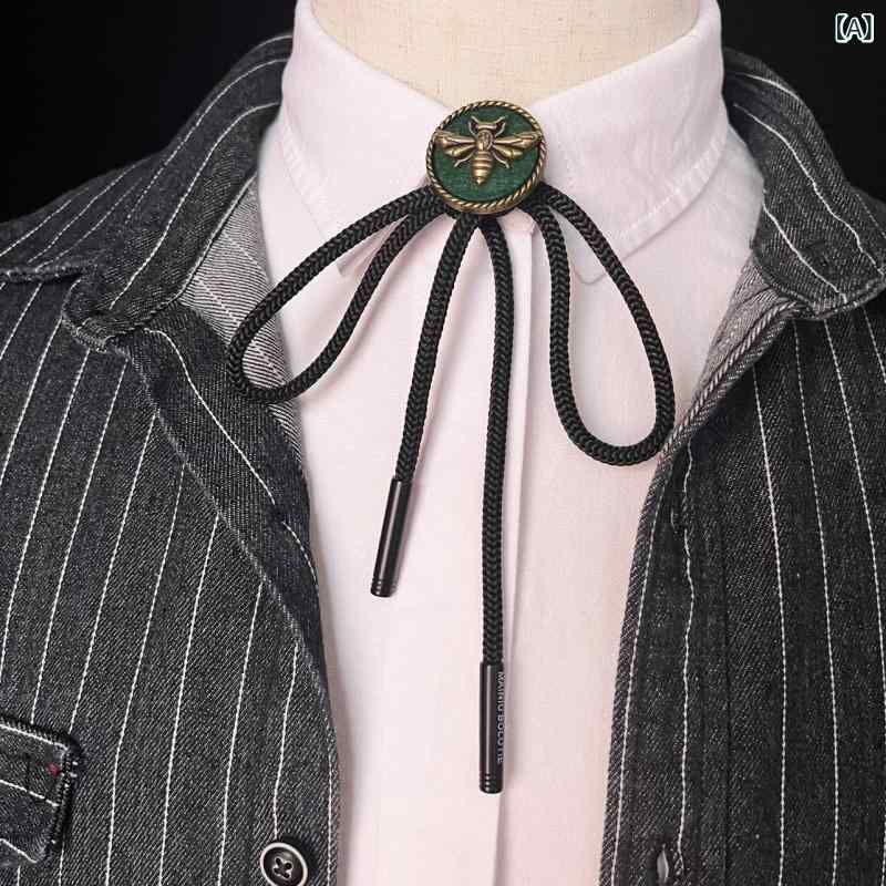 ループタイ メンズ レディース 春夏 蜜蜂 ボロタイ ポロタイ ヴィンテージ風風 レトロ アンティーク調 ..