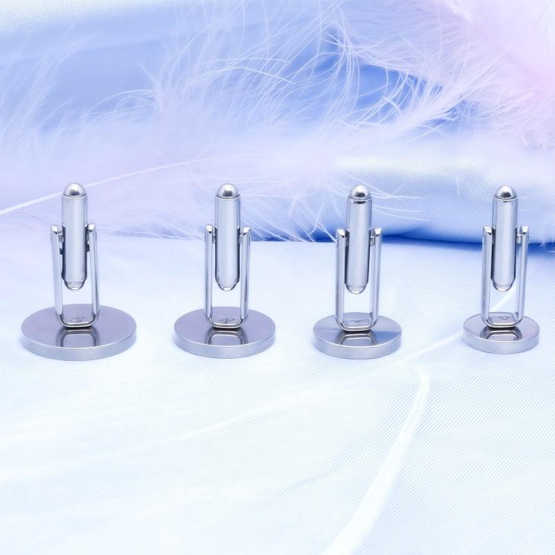 カフスボタン メンズ レディース ステンレス ハンドメイド 宝石用 台座 セッティング アクセサリー ラウンド 丸型 シンプル シルバー 金属 DIY パーツ 10-16mm ビジネス フォーマル 冠婚葬祭