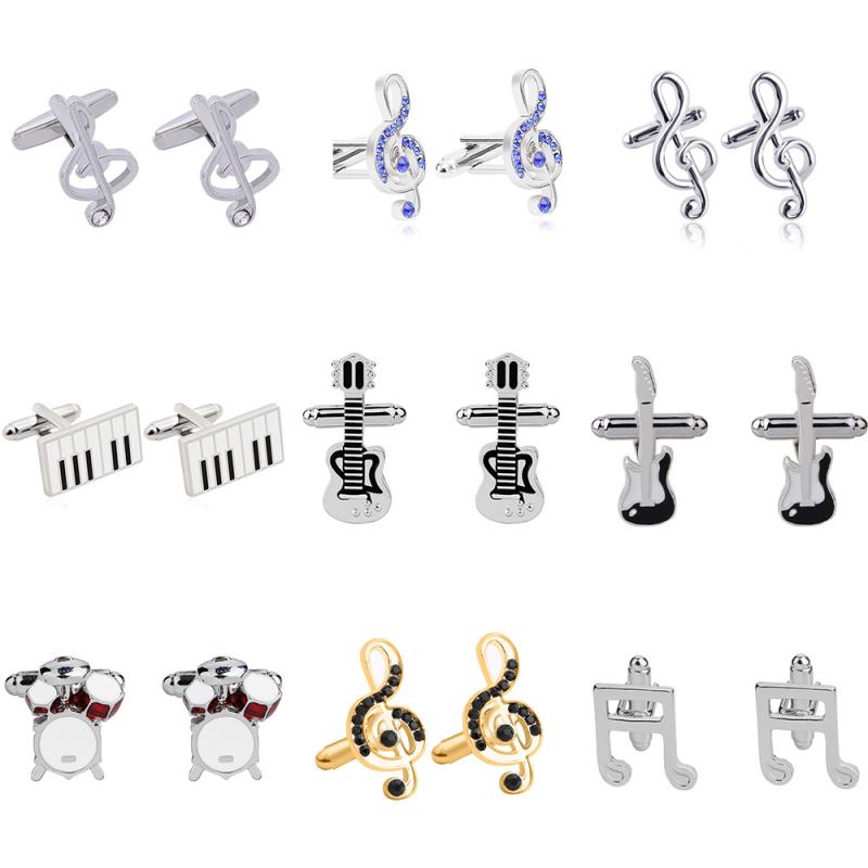 カフスボタン メンズ 男性用 アクセサリー 楽器 ミュージック バイオリン ギター ドラム ドレスシャツ ..