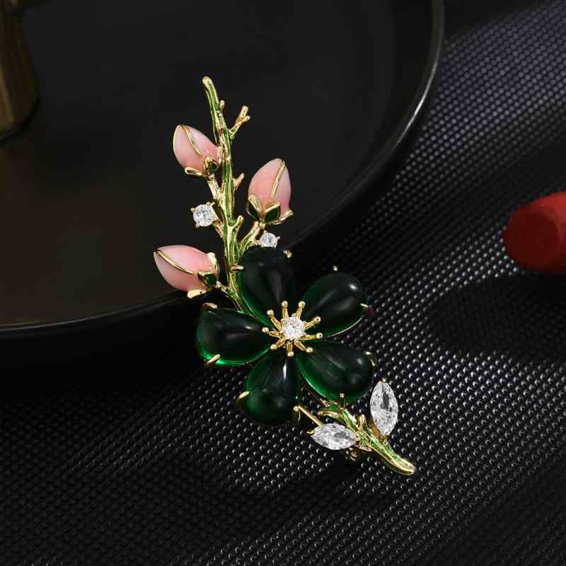 Other - ブローチ レディース 蓮の花 蓮 花 エメラルドグリーン 金 ゴールド 中国風 アンティーク調 レトロ エレガント 高級感 アクセサリー コサージュ 胸飾り ラインストーン 合金 華やか 上品 春夏 結婚式 卒業式 普段使い