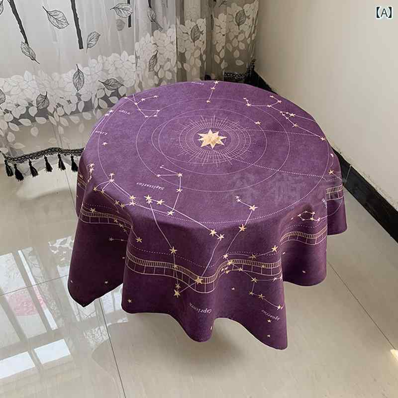 タロットクロス おしゃれ 布 フランネル ベルベット 厚手 ブラック パープル 月 星座 花 植物 プリント 円形 正方形 テーブルマット 敷物 占い 瞑想 祭壇 飾り オラクルカード アルター デッキ ボードゲーム ヨーロピアン インテリア