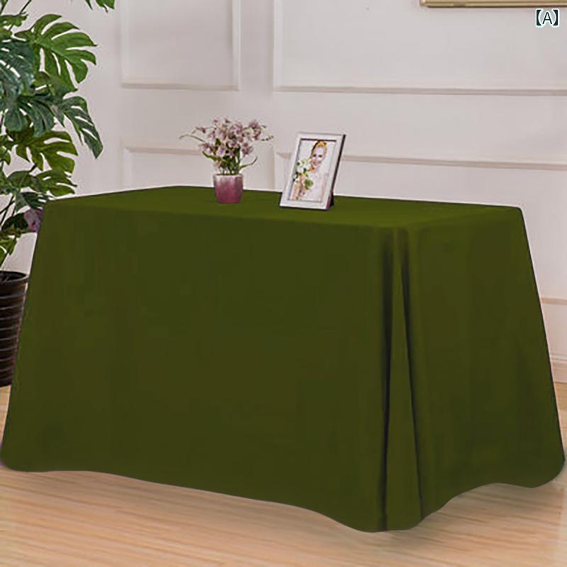 テーブルクロス スカート 中華風 長方形 グリーン 無地 傷 汚れ 防止 保護 店舗 イベント 受付 応接 オフィス 会議 展示会 パーティー 結婚式 披露宴 ホテル レストラン ダイニング デコレーション シンプル モダン