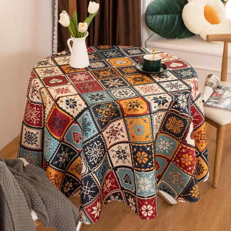 テーブルクロス おしゃれ 布 ポリエステル サテン パッチワーク風 花 ペイズリー 幾何学模様 撥水 防汚..