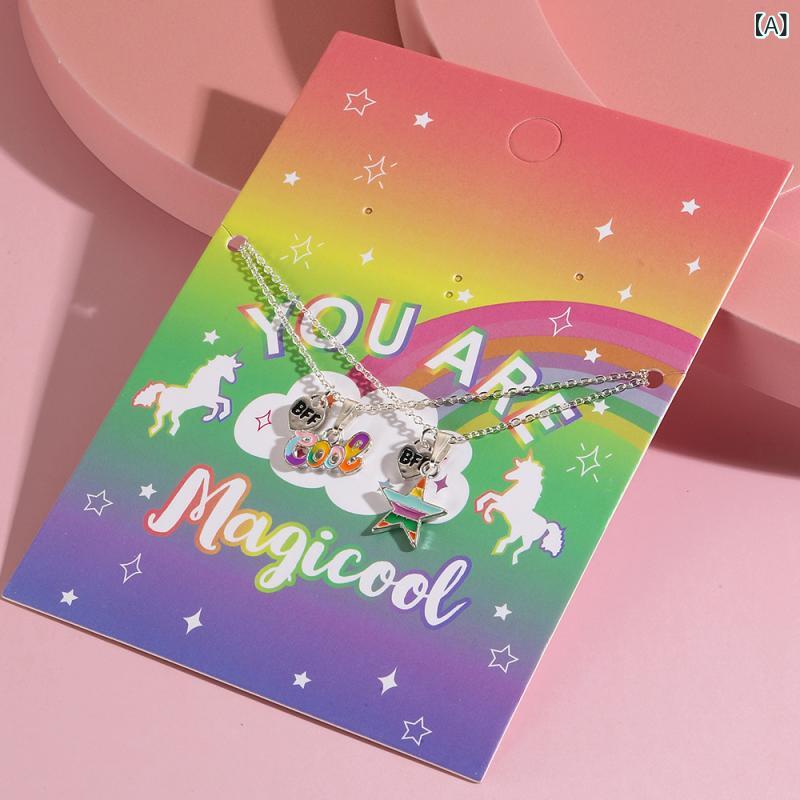 ネックレス 女の子 子供 キッズ 星 スター アルファベット プリンセス 親友 お揃い ペア ペンダント エ..