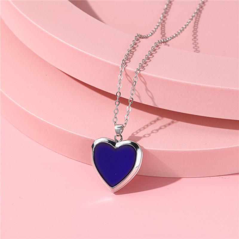 ネックレス メンズ レディース ハート ロケットペンダント ペンダント 感温変色 温度で色が変わる 電気..