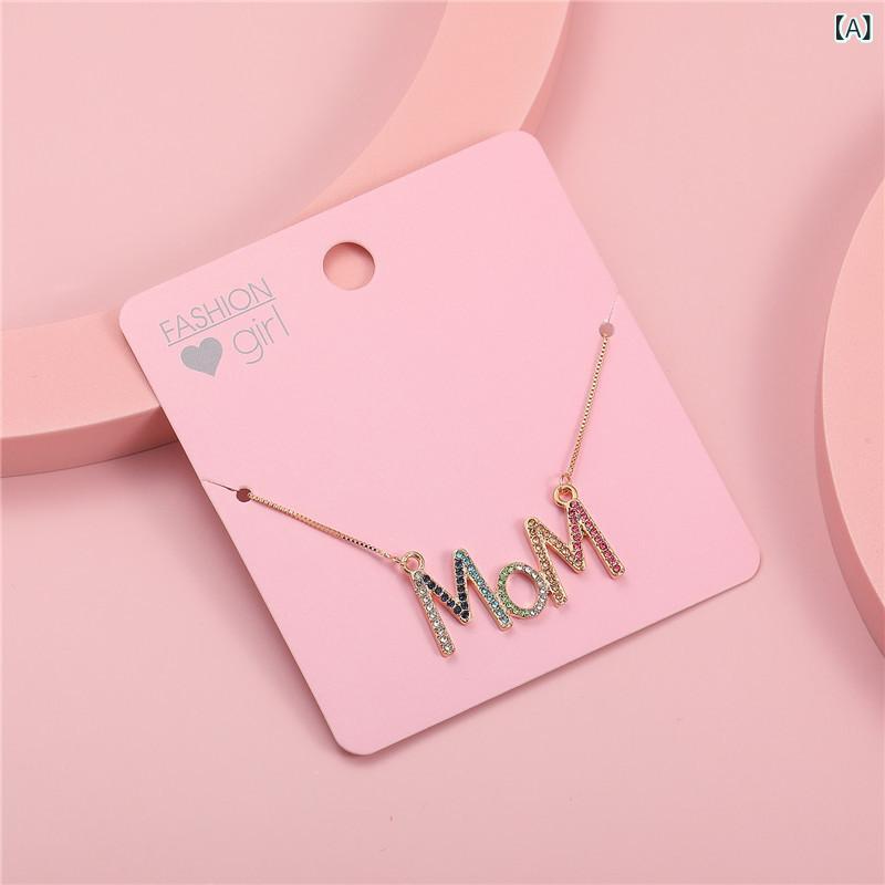 ネックレス キッズ 女の子 アクセサリー ペンダント アルファベット MOM 文字 合金...