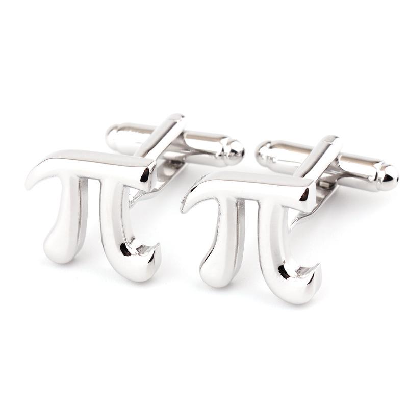 カフスボタン メンズ レディース カフスリンクス 円周率 パイ 数学 ジオメトリック 幾何学模様 金属 真..