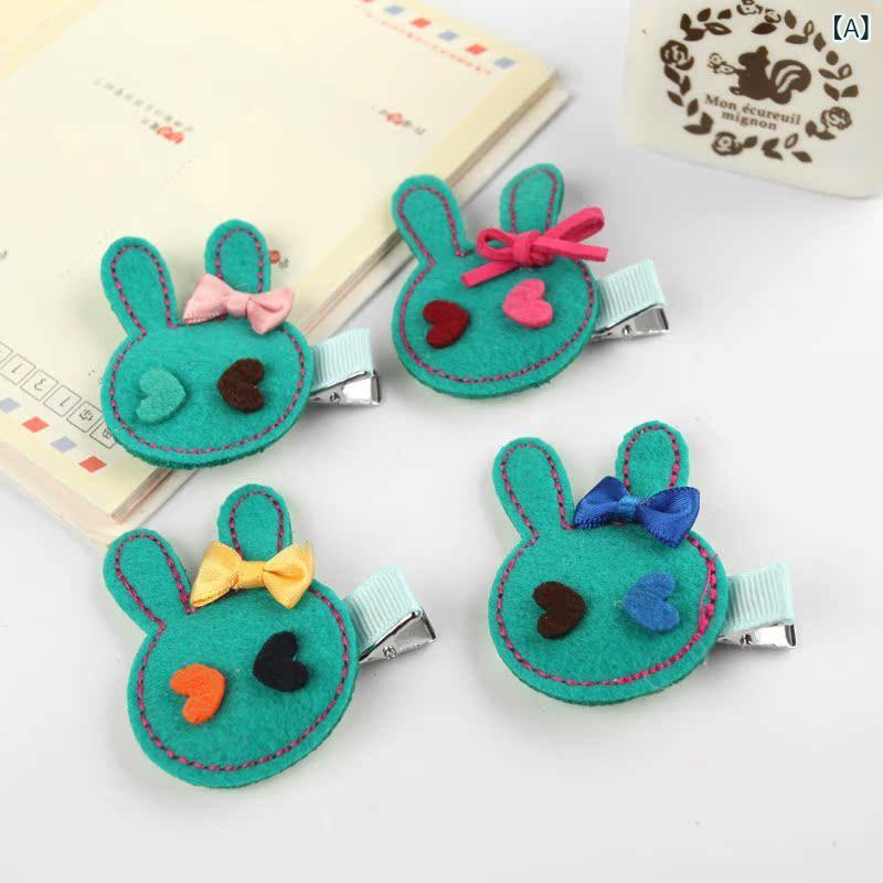 ・カテゴリ: ヘアアクセサリー、ヘアクリップ・素材: 布・スタイル: カートゥーン・モチーフ: アニマル、干支・ヘアクリップの種類: ダッカールクリップ・カラー展開: グリーン、ローズレッド、ジンジャーイエロー・対象: 子供・製法: ハンドメイド・: 柄物