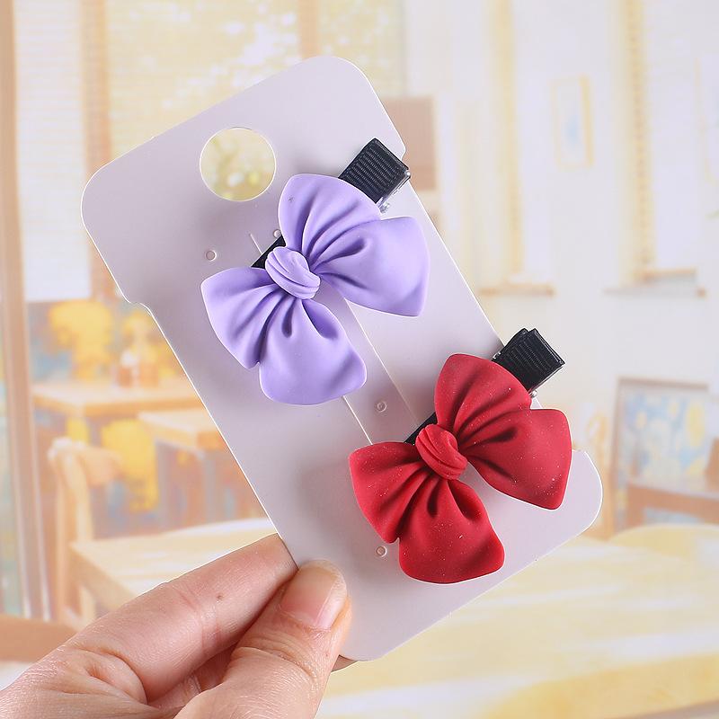 ヘアクリップ キッズ 女の子 ミニ 髪留め 蝶結び リボン 樹脂 アクセサリー 韓国 かわいい おしゃれ ハンドメイド 個性的 春夏 普段使い 外出 発表会 紫 青 赤 軽量 雑貨