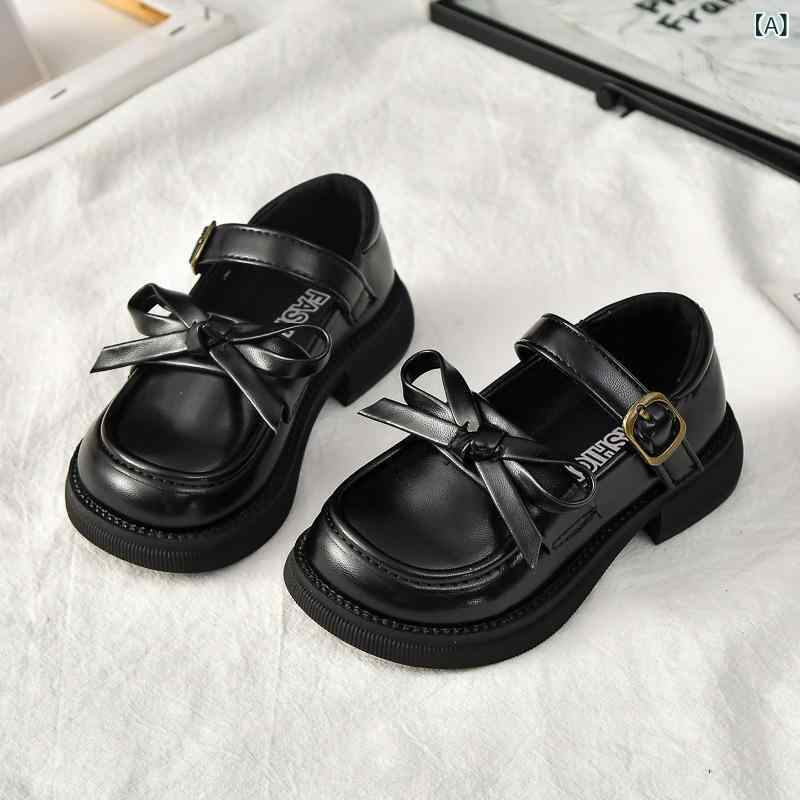 フォーマルシューズ 女の子 キッズ 子供靴 黒 リボン プリンセス ロリータ パンプス 発表会 結婚式 入..