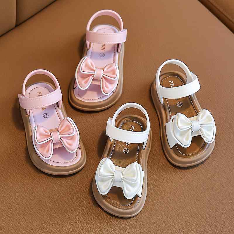 Formal Shoes - サンダル キッズ 男の子 女の子 リボン プリンセス 滑り止め 屈曲性 ビーチ 春夏 レジャー 軽い 履きやすい PVC素材 ブラック ピンク ホワイト 普段使い かわいい カジュアル ガーリー 通気性 無地 子供靴