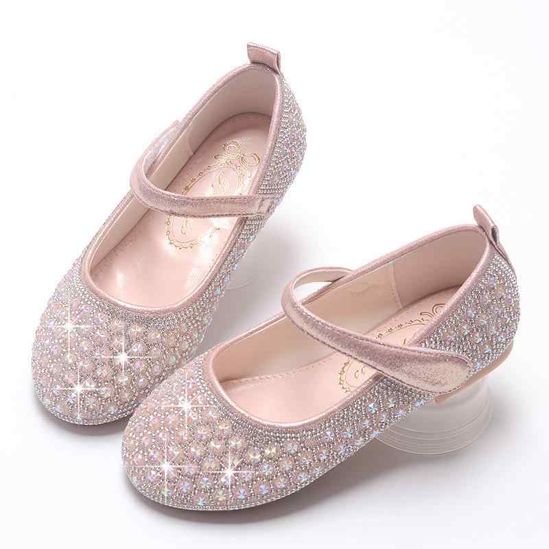 Other - パンプス 女の子 キッズ ドレスシューズ フォーマル プリンセス キラキラ ラインストーン ビジュー 発表会 結婚式 通学 滑り止め 面ファスナー 履きやすい 柔らかい ピンク シルバー オールシーズン 16.5-22cm