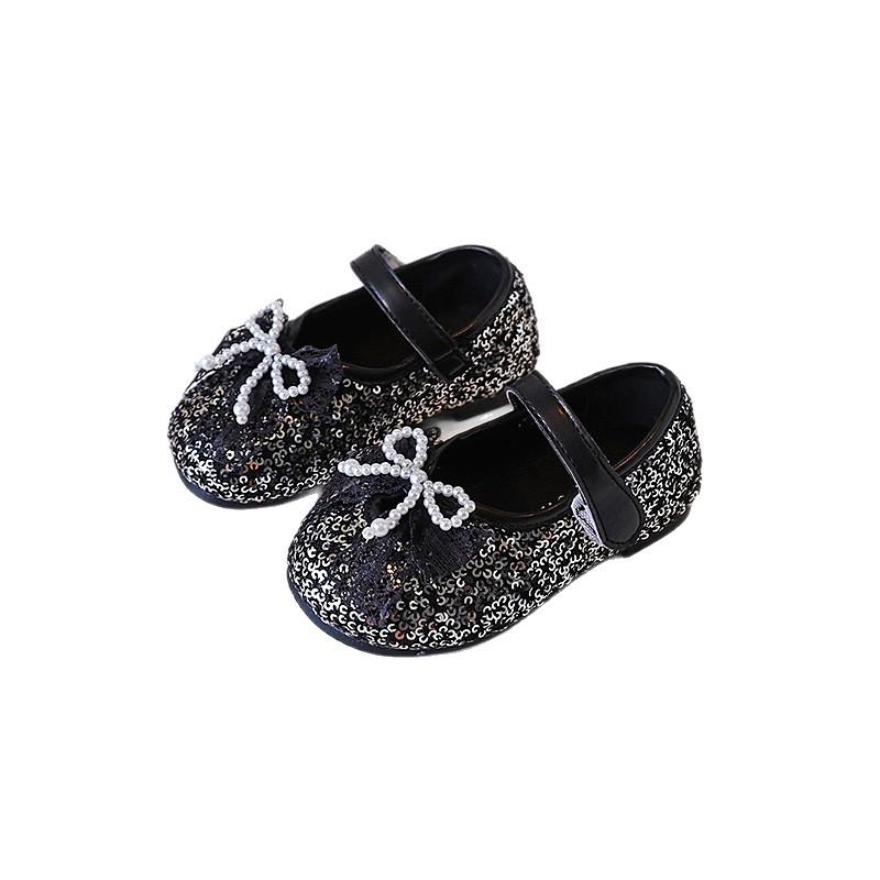 フォーマルシューズ 女の子 ベビー靴 パンプス プリンセス パール リボン キラキラ 1歳 結婚式 発表会 ..