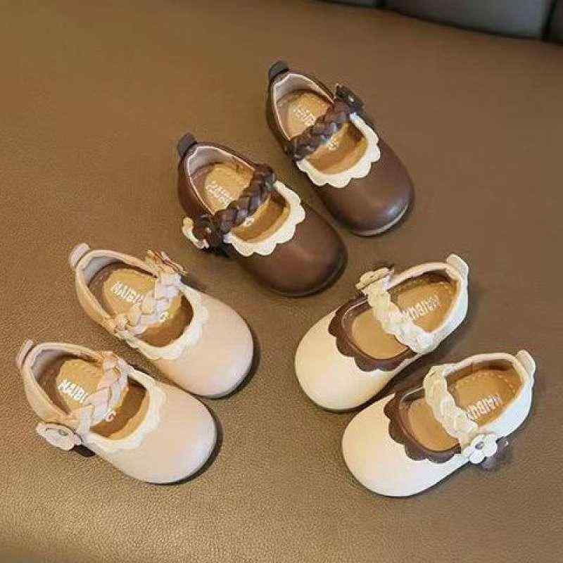 ベビーシューズ 女の子 キッズ 0-3歳 春秋 子供靴 ぺたんこ ローファー プリンセス お姫様 かわいい 合成革 屈曲性 柔らかい 滑り止め 通気性 軽量 普段使い 結婚式 入園式 アイボリー ベージュ ブラウン