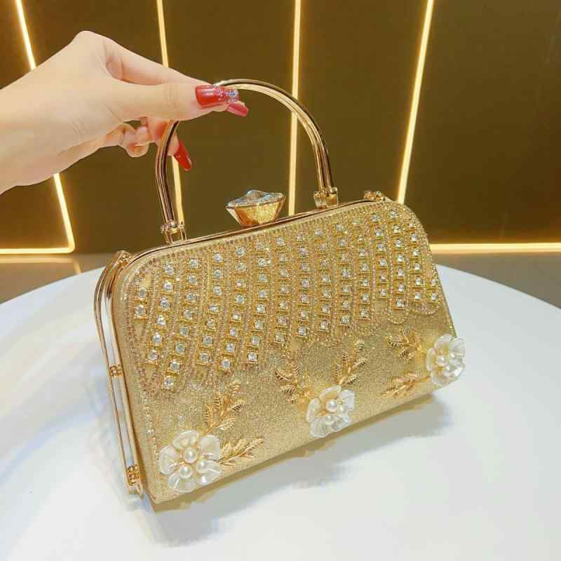 パーティーバッグ レディース クラッチ 鞄 手提げ 肩掛け 2way スクエア 高級感 ラインストーン ビジュー チャイナドレス 結婚式 披露宴 二次会 フォーマル セレモニー 華やか 春夏 ゴールド ブラック シルバー