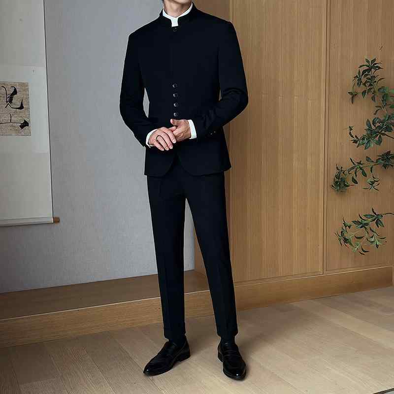 楽天市場】マオカラースーツ 黒の通販