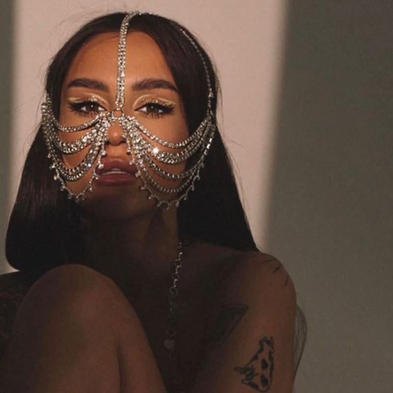 マスク レディース 仮面 フェイスアクセサリー ラインストーン 高級感 ゴージャス 電気メッキ加工 多層..