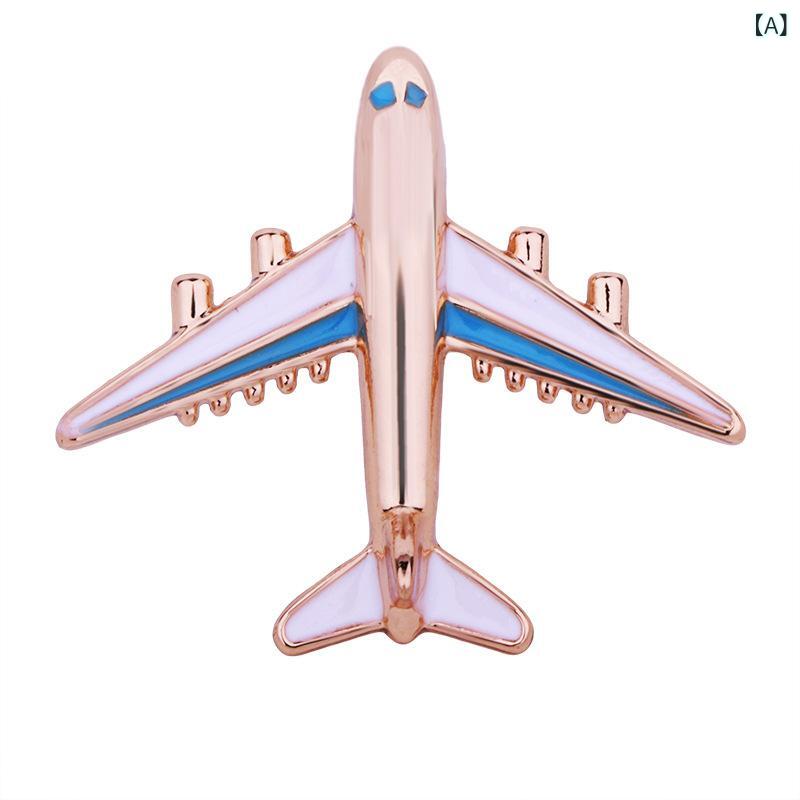ブローチ メンズ レディース 飛行機 ピンバッジ ピンズ 合金 電気メッキ加工 春夏 ...