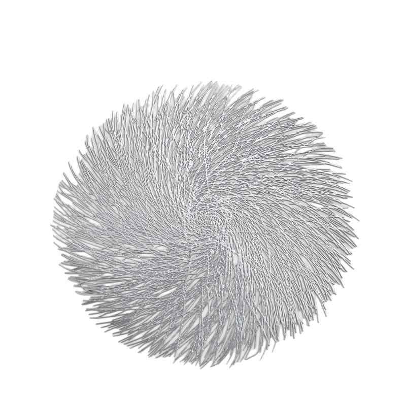 ランチョンマット 円形 北欧風 プレースマット テーブルマット コースター ラウンド 撥水 耐熱 断熱 メッシュ 高級感 モダン 家庭用 ホテル レストラン 金 銀 ローズゴールド PVC 汚れ防止 滑り止め 透かし 華やか