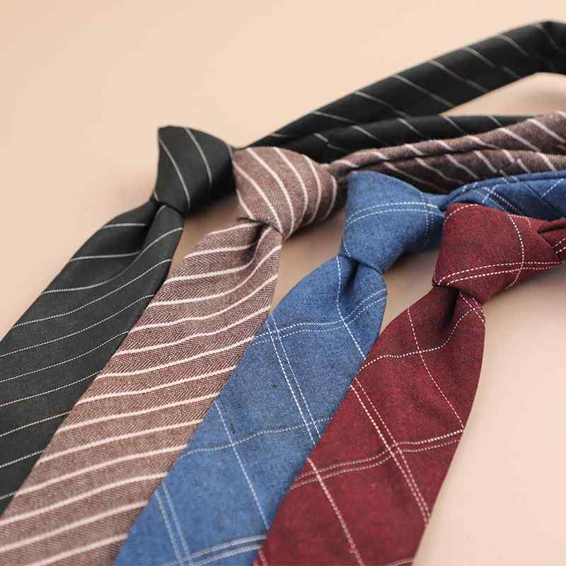 Neckties - ネクタイ メンズ 男性用 ナロー スリム 6cm 幅狭 カジュアル ビジネス フォーマル レトロ ジャガード織 チェック ストライプ 格子 縞模様 ポリエステル素材 高級感 通勤 結婚式 二次会 春夏