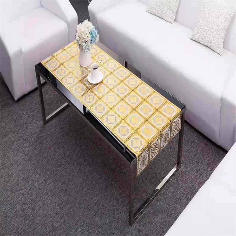 テーブルマット メンズ レディース 防水 すべり止め PVC素材 敷物 花柄 金箔押し 高級感 モダン シンプル 食卓 インテリア 傷ガード 汚れ対策 手入れ簡単 春夏 50cm-20m