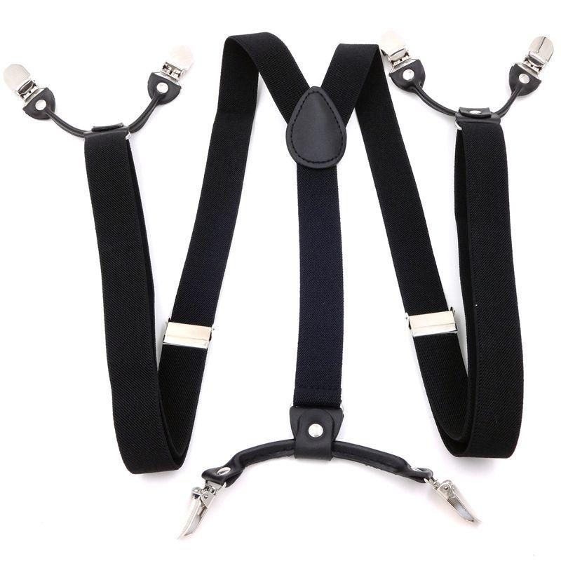 サスペンダー メンズ レディース 大人 6クリップ 25mm幅 ズボン吊り 伸縮 ゴムベルト ジャガード 英国風 秋冬 フォーマル ビジネス カジュアル 調節可能 100-135cm グレー ブラック イエロー 高級感