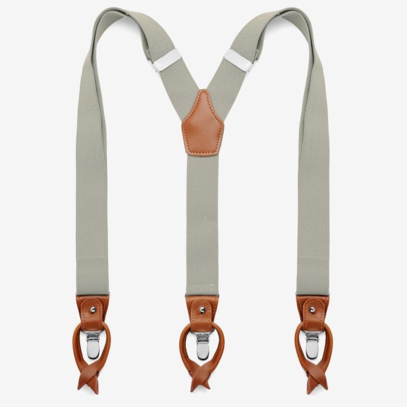 サスペンダー メンズ レディース 3.5cm幅 6クリップ 強力 伸縮性 調節可能 レザー レザー 牛革 ビジネス カジュアル フォーマル 40代 ブラック ベージュ ワインレッド 120cm ズボン吊り 吊りバンド パンツストラップ 高級感 頑丈 軽量