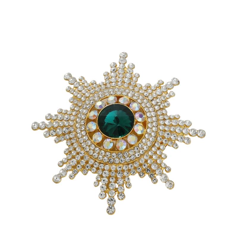 ブローチ レディース ヒマワリ 向日葵 欧米風 ラインストーン 立体感 高級感 スーツ ショール アクセサリー ピン 電気メッキ加工 春夏 花 お花 コサージュ 上品 エレガント 華やか 通勤 普段使い フォーマル