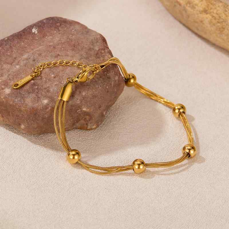 ブレスレット レディース バングル チタン鋼 ゴールド 電気メッキ加工 シンプル 欧米風 ミニマル 高級感 高見え おしゃれ かわいい アクセサリー ジュエリー 華奢 チェーン 金属 普段使い 通勤 お出かけ 春夏