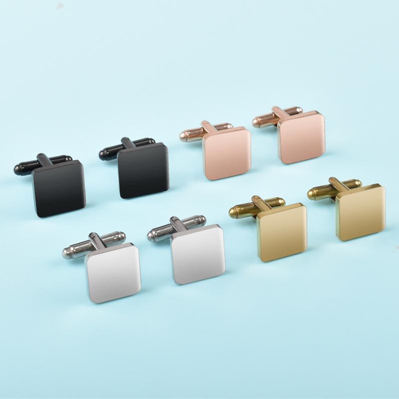 カフスボタン メンズ レディース カフリンクス スクエア 四角 ステンレス 15mm 鏡面仕上げ 電気メッキ加工 ビジネス 結婚式 フォーマル 紳士用 婦人用 錆びにくい シルバー ブラック ゴールド シンプル 高級感