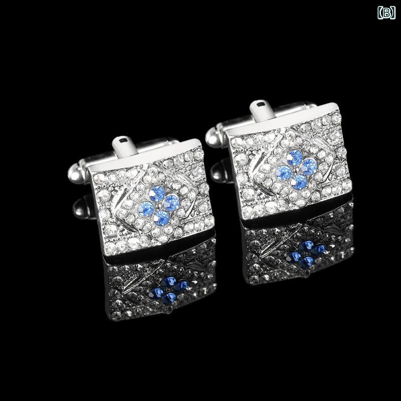 ネクタイピン メンズ カフスボタン ビジネス フォーマル 冠婚葬祭 スクエア 四角 幾何学 ジルコニア 合金 電気メッキ加工 シルバー 高級感 春夏 欧米風 ワイシャツ 紳士 上品 スーツ シンプル 大人