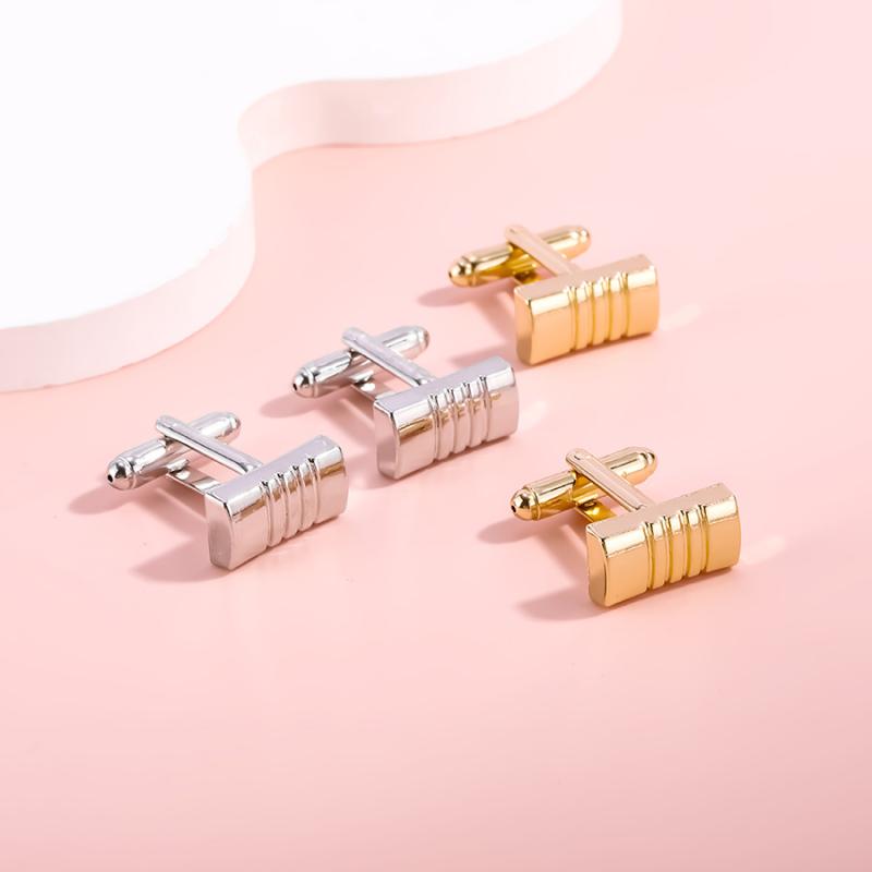 Other - カフスボタン メンズ レディース シンプル スクエア型 長方形 ビジネス スーツ ワイシャツ アクセサリー エナメル 合金 電気メッキ加工 高級感 ゴールド シルバー おしゃれ 上品 フォーマル 結婚式 披露宴