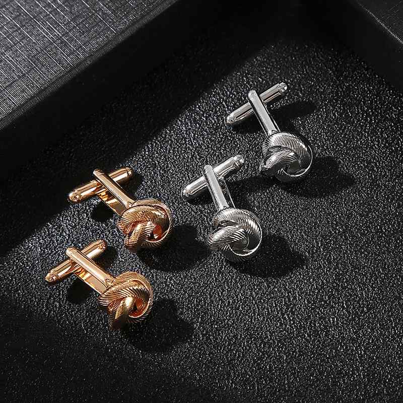Other - カフスボタン メンズ レディース カフリンクス シャツ 紳士用 ビジネス 結婚式 パーティー フォーマル 普段使い 通勤 アクセサリー シンプル レトロ スクエア ひねり 四角 高級感 ジルコニア 電気メッキ加工 合金 ゴールド シルバー