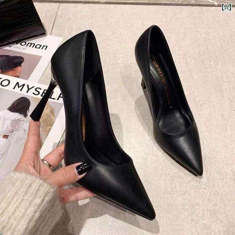 パンプス レディース ハイヒール ピンヒール ポインテッドトゥ 7cm 9cm 柔らかい PUレザー 春秋 脱げにくい 通勤 結婚式 パーティー きれいめ 大人 韓国ファッション ブラック アプリコット